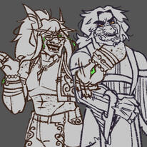 Half body lineart example